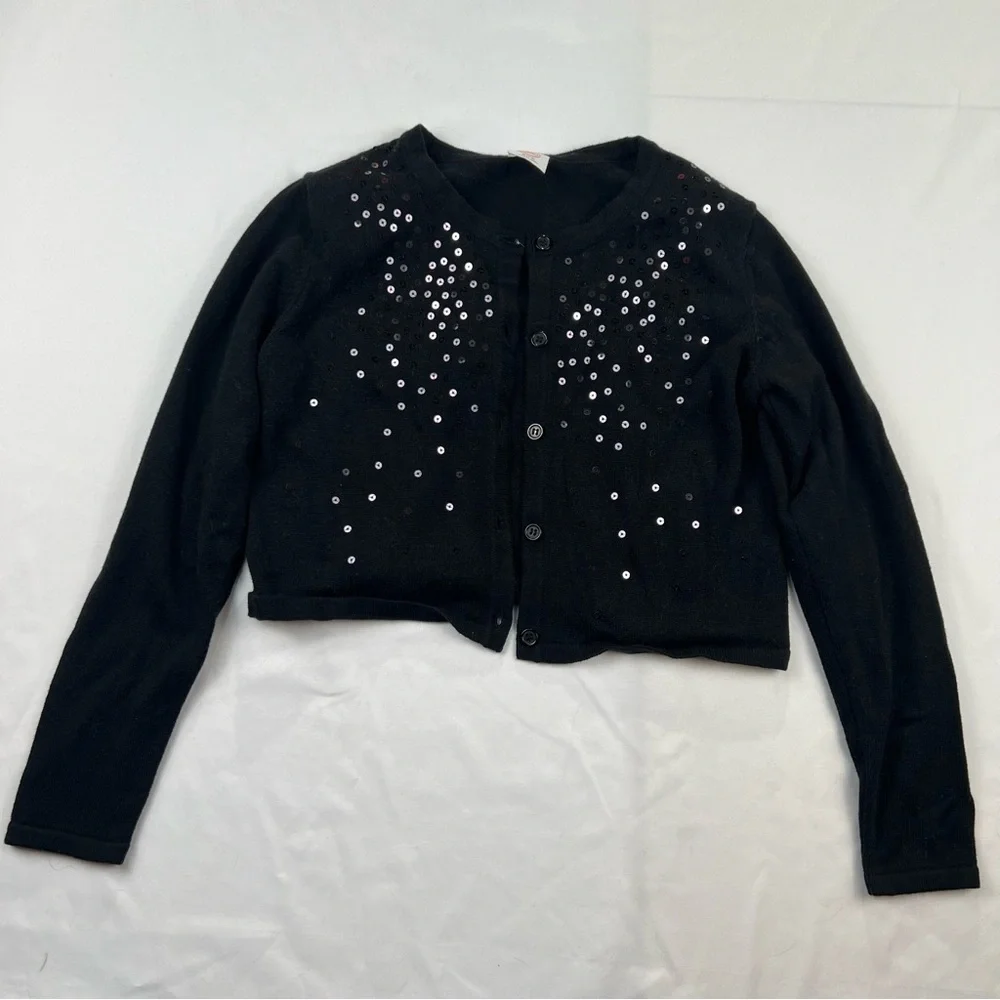 Wonder Nation - Girls Sequin Sweater - Black - Medium (7-8)